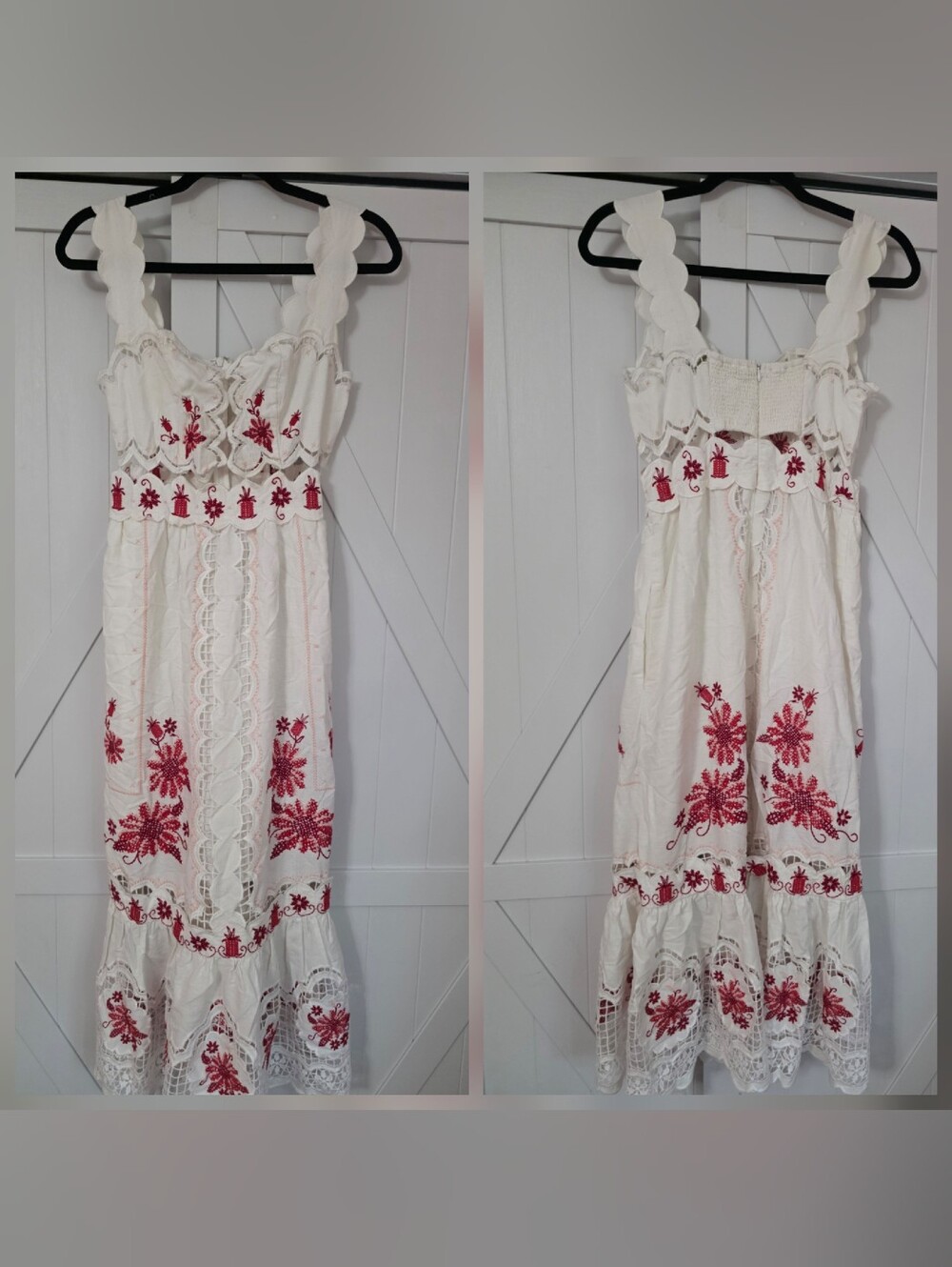 Farm Rio Richelieu Sunflower Linen-Blend Midi-Dress - Picture 7 of 8